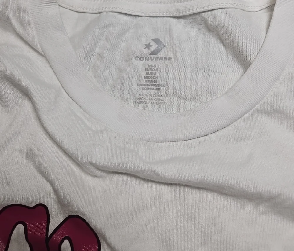 Converse White Tee with Red Graphic Sz S
